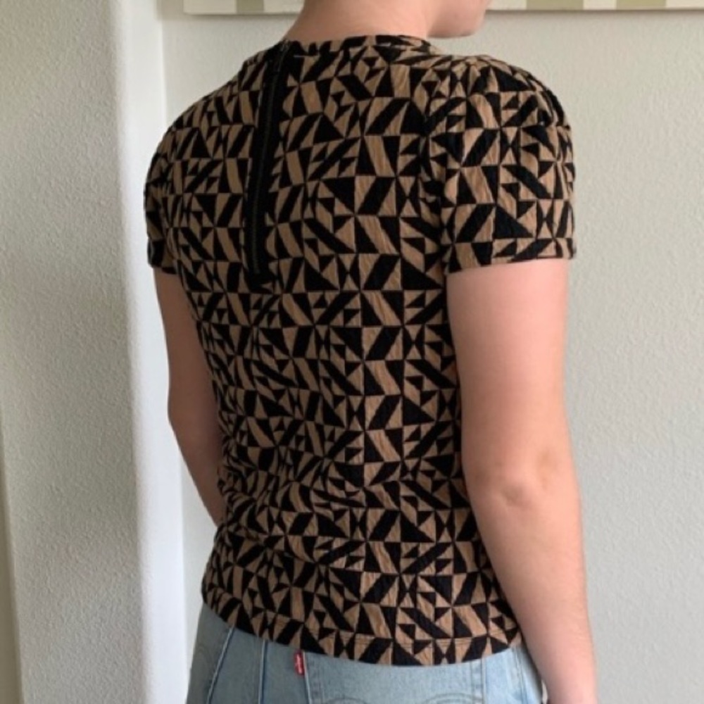 Anthropologie geometric zip shirt - Picture 2 of 6